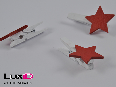 Wooden star 65 rood 30mmx30mm (36pcs)